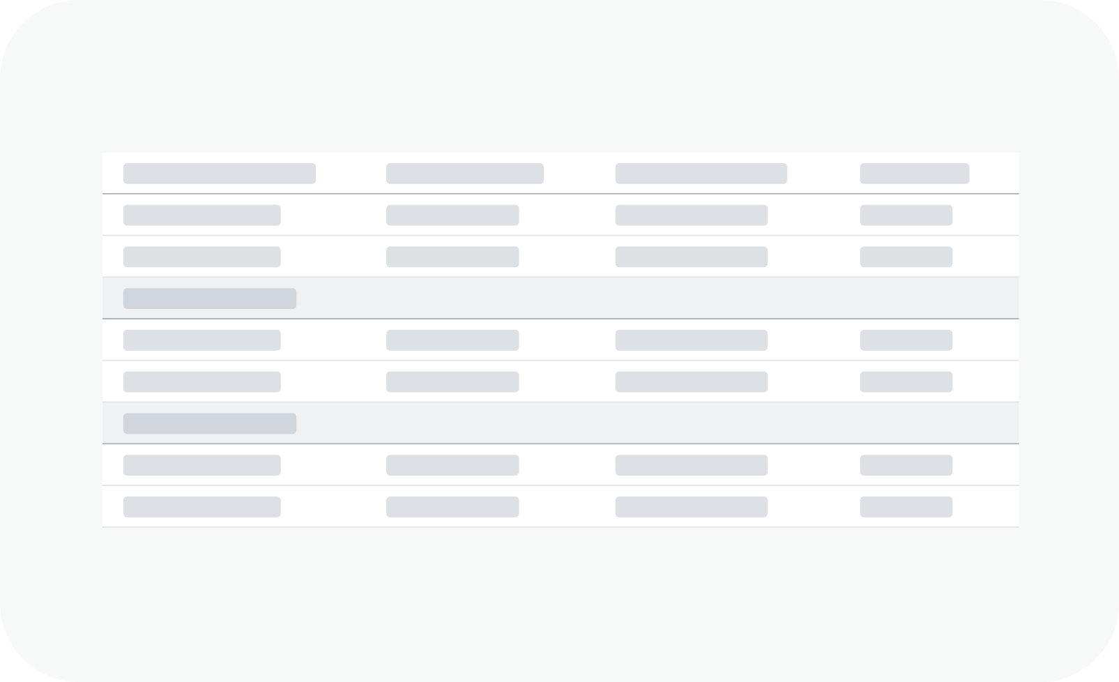 Table with group rows