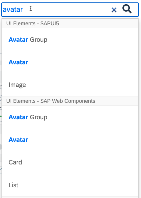 Guideline search - separate results for SAP Web Components