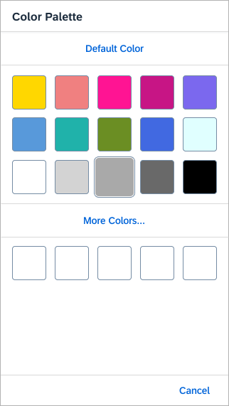 Color palette popover on a phone
