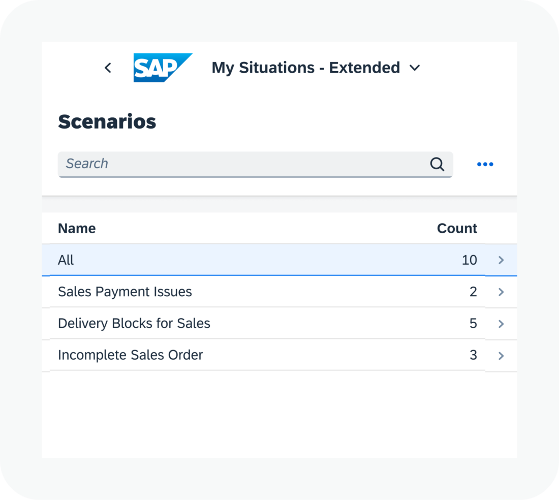 Scenario pane