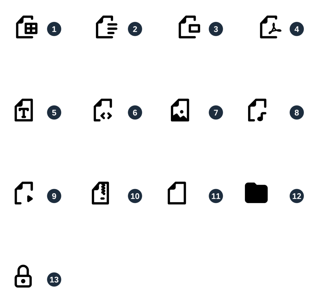 Cloud file browser icons