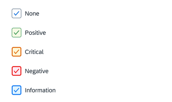 Semantic colors for value states in a checkbox