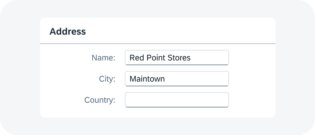 Form in edit view