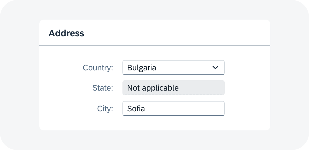 Form in edit view with read-only fields