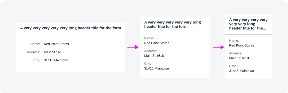 Form header wrapping and truncation