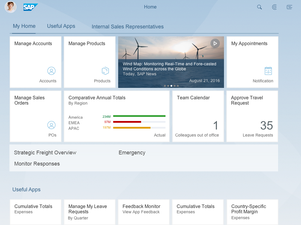 Internal sales. Next 2020 Fiori Launchpad Overview на русском.