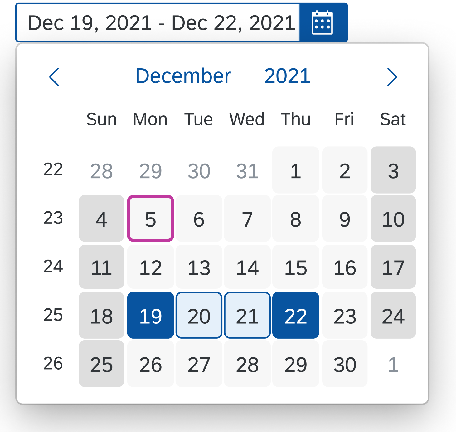 Date range picker